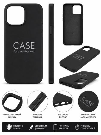 Huse telefoane - Husă iPhone 16 Pro – Neagră Slim