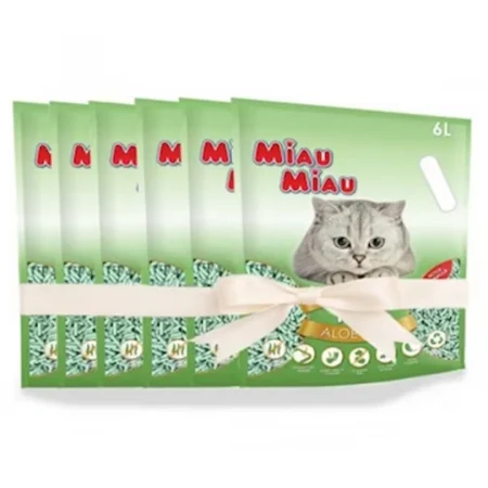 Asternuturi Animale - Pachet economic 6 buc x Asternut igienic pentru pisici Miau Miau Tofu Aloe Vera 6L