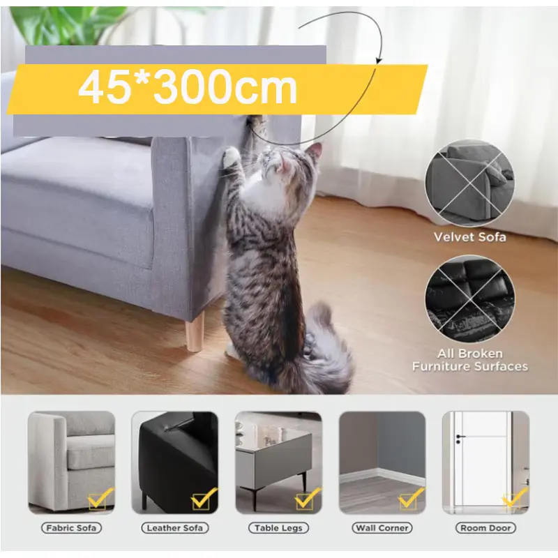 Folie protectie canapea anti-zgârieturi pisici transparenta autoadeziva 30x500cm [6]