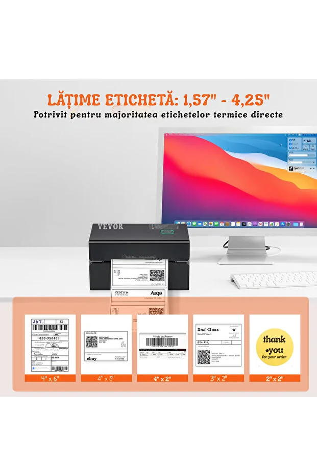 Imprimanta termica etichete 4x6 300 DPI USB Bluetooth pentru AWB [6]