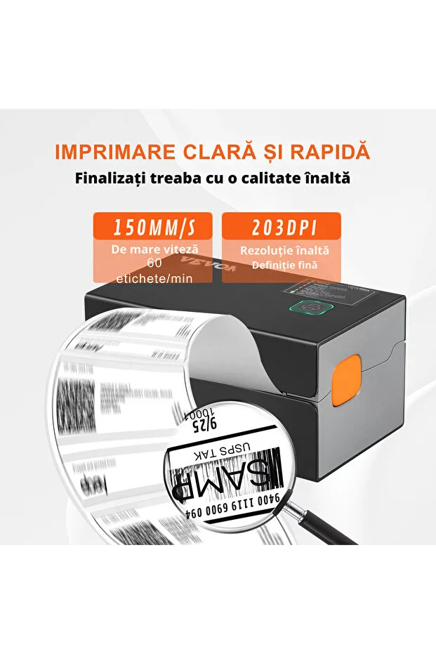 Imprimanta termica etichete 4x6 300 DPI USB Bluetooth pentru AWB [5]