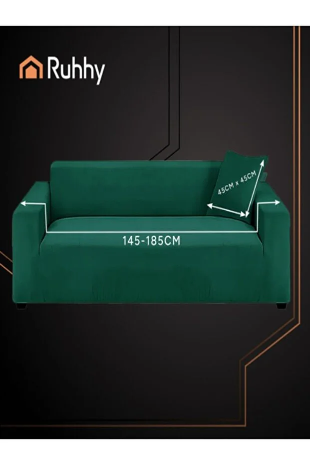 Husă elastică colțar RUHHY verde butaș 190-230 cm cu husă pentru pernă [8]