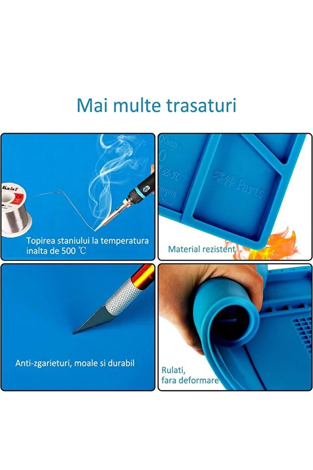 Covoraș silicon pentru pistol de lipit 45x30 cm albastru [2]