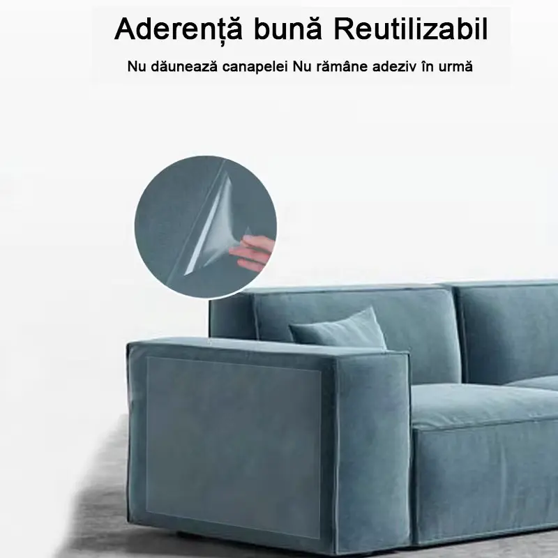 Folie protectie canapea anti-zgârieturi pisici transparenta autoadeziva 30x500cm [4]