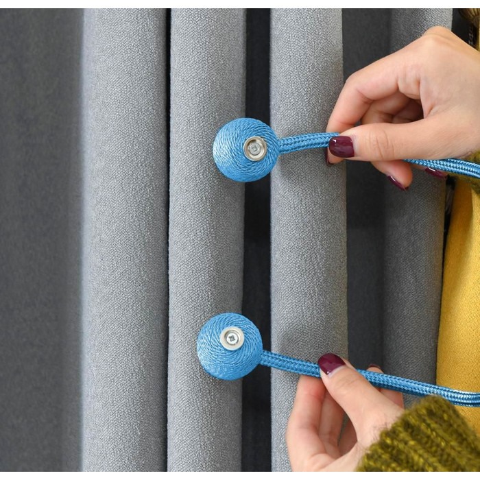 Agrafă magnetică pentru draperii, set de 2 bucăți - albastru deschis [3]