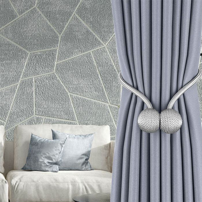 Agrafă magnetică pentru draperii, set de 2 bucăți - argintiu [1]