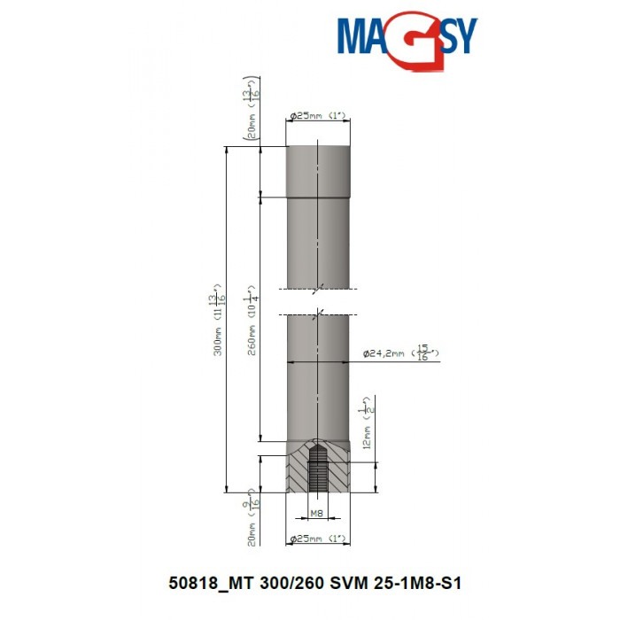 Bară magnetică - NdFeB diam.25 x 300 mm [5]