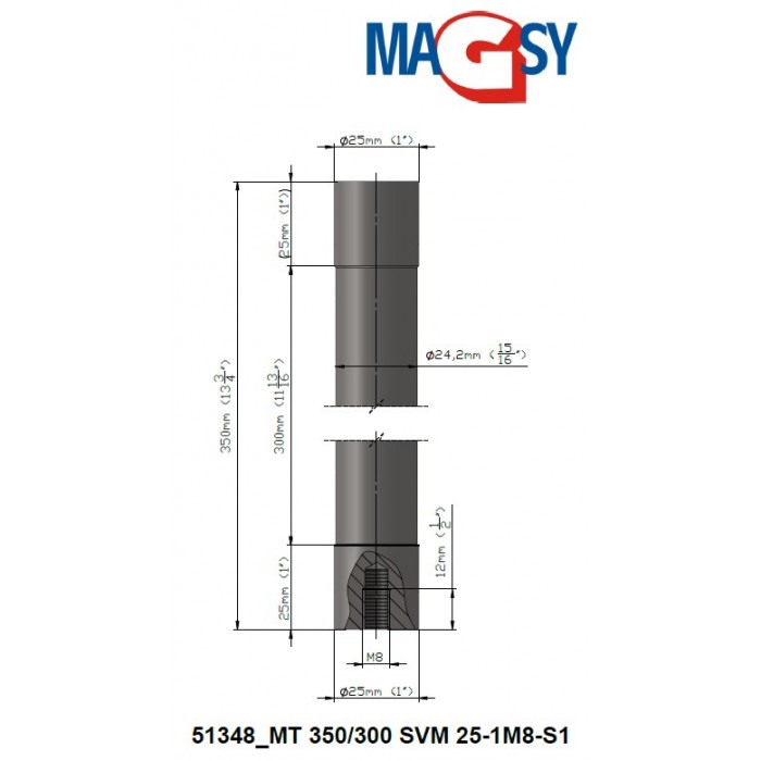 Bară magnetică - NdFeB diam.25 x 350 mm [5]