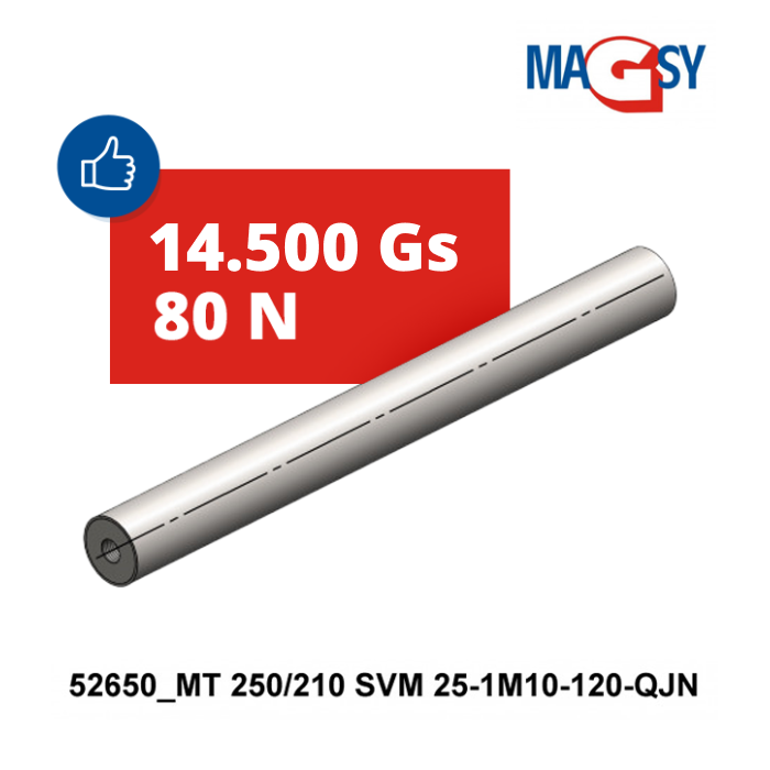 Bară magnetică - NdFeB pr.25 x 250 mm, 14.500 Gs, 95 N, 120 °C [5]