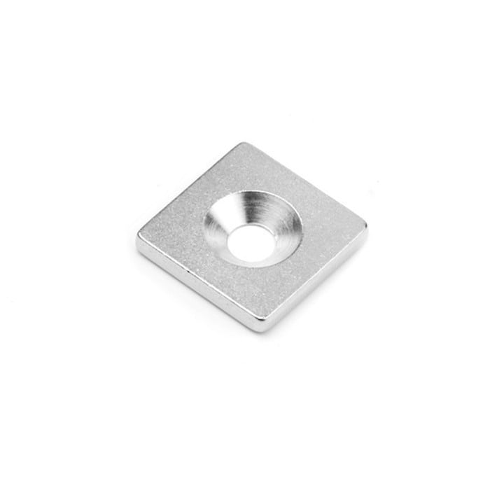 Contra piesă din oțel 20 x 20 x 3 mm cu gaură pentru șurub [1]