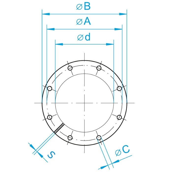Flanșă JACOB cu găuri DIN 24154, T2 DN 100 [2]
