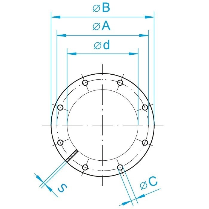 Flanșă JACOB cu găuri DIN 24154, T2 DN 150 [2]