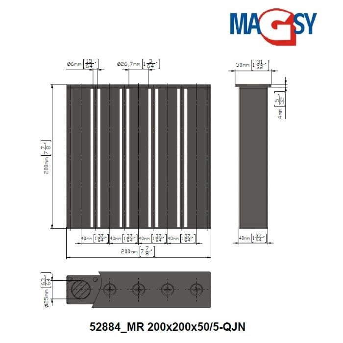 Grilă magnetică MR 200x200x50/5-QJN [3]
