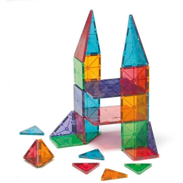 Joc de construcție magnetic Magna-Tiles 100 piese, transparent [2]