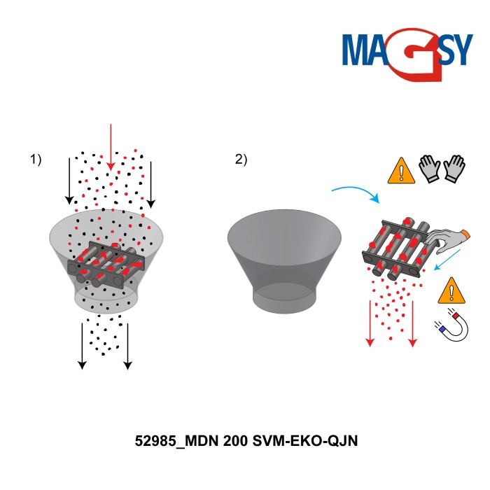 Magnet de buncăr (80 °C, 13.500 Gs, 95 N) diametru 200 mm [3]