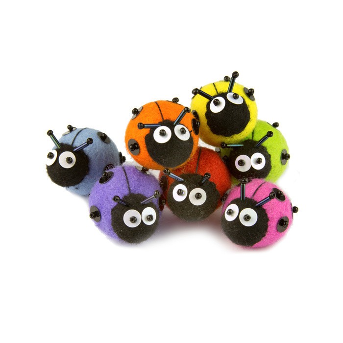 Magnet de frigider din pâslă - buburuză portocalie [4]