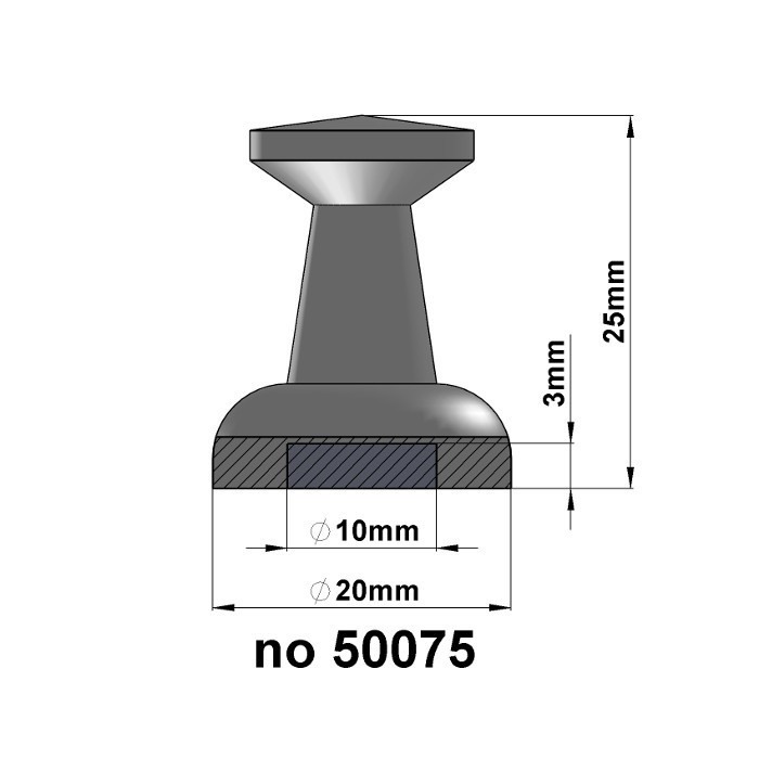 Magnet în carcasă metalică argintie [2]
