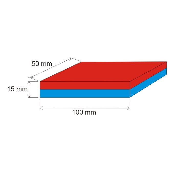 Magnet neodim bloc 100x50x15 N 80 °C, VMM4-N35 [2]