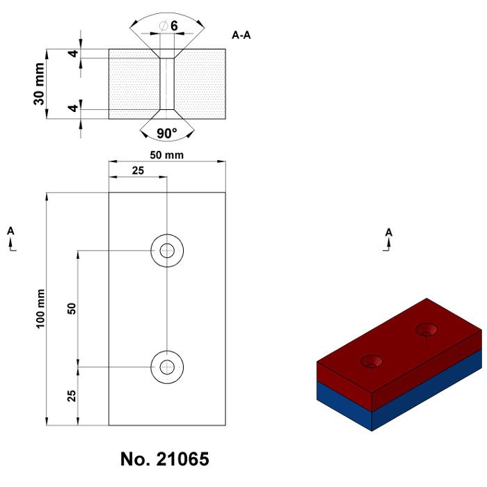 Magnet neodim bloc 100x50x30 N 80 °C, VMM10 [2]