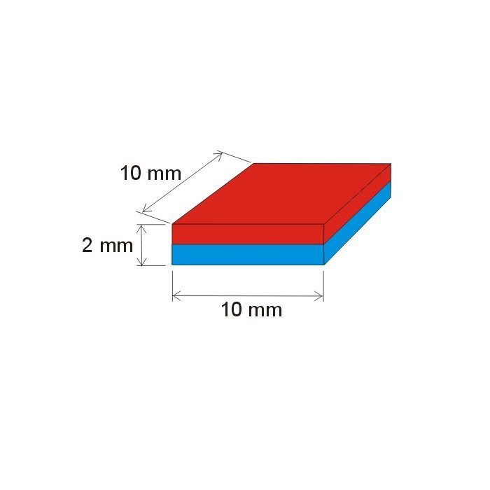 Magnet neodim bloc 10x10x2 P 80 °C, VMM5-N38 [2]