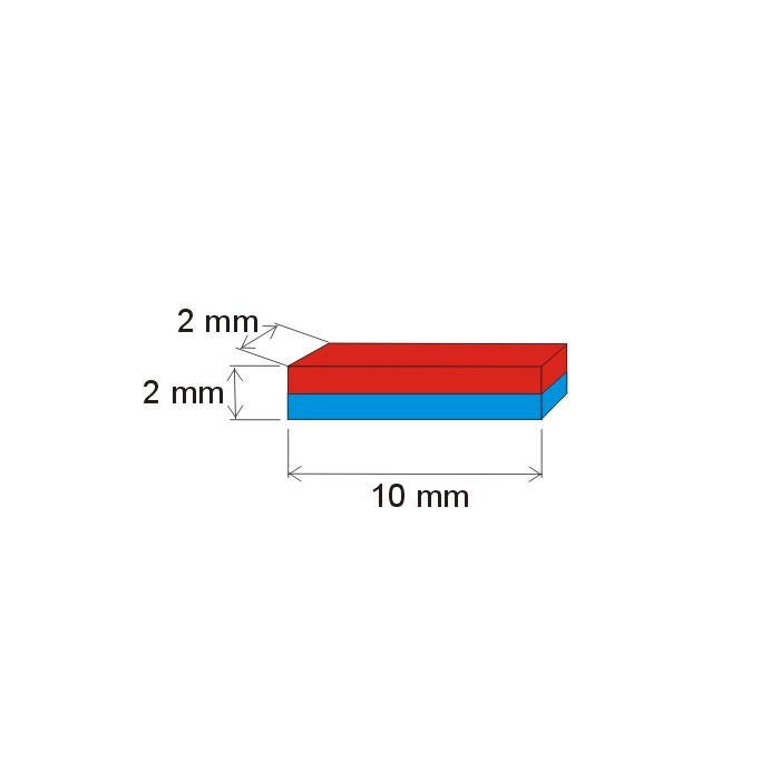 Magnet neodim bloc 10x2x2 N 80 °C, VMM4-N30 [2]