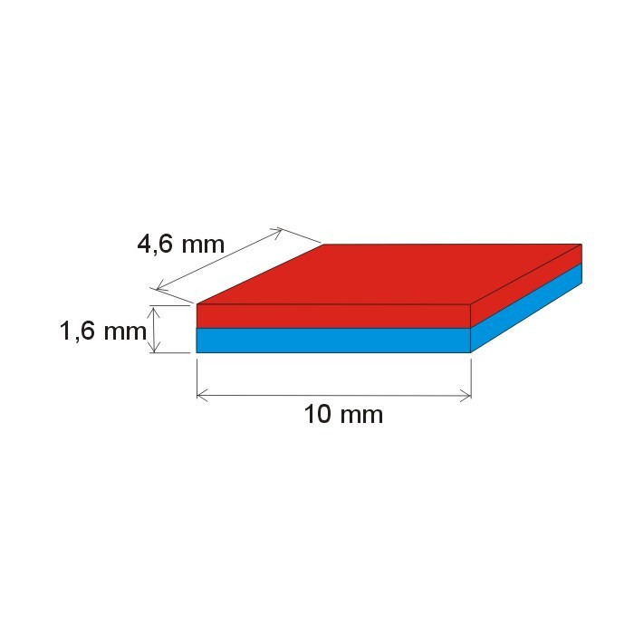 Magnet neodim bloc 10x4,6x1,6 P 180 °C, VMM5UH-N35UH [2]