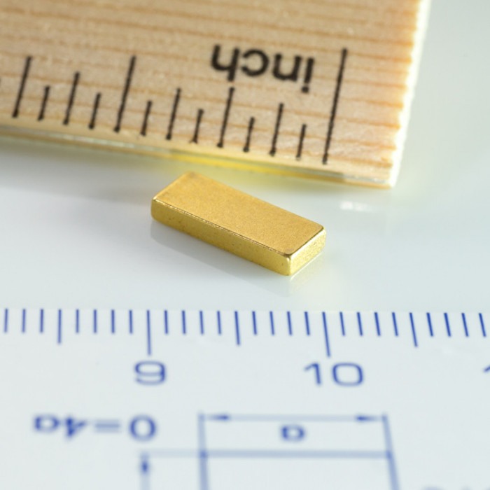 Magnet neodim bloc 10x4x1,5 Au 80 °C, VMM10-N50 [1]