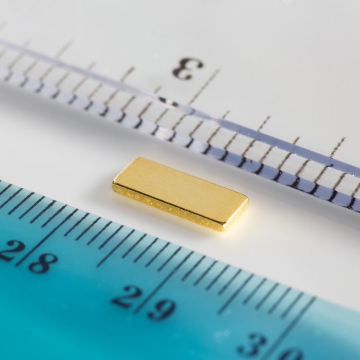 Magnet neodim bloc 10x4x1 Au 80 °C, VMM10-N50 [1]