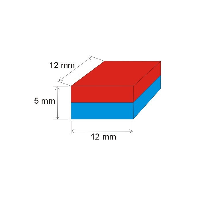 Magnet neodim bloc 12x12x5 N 80 °C, VMM4-N35 [2]