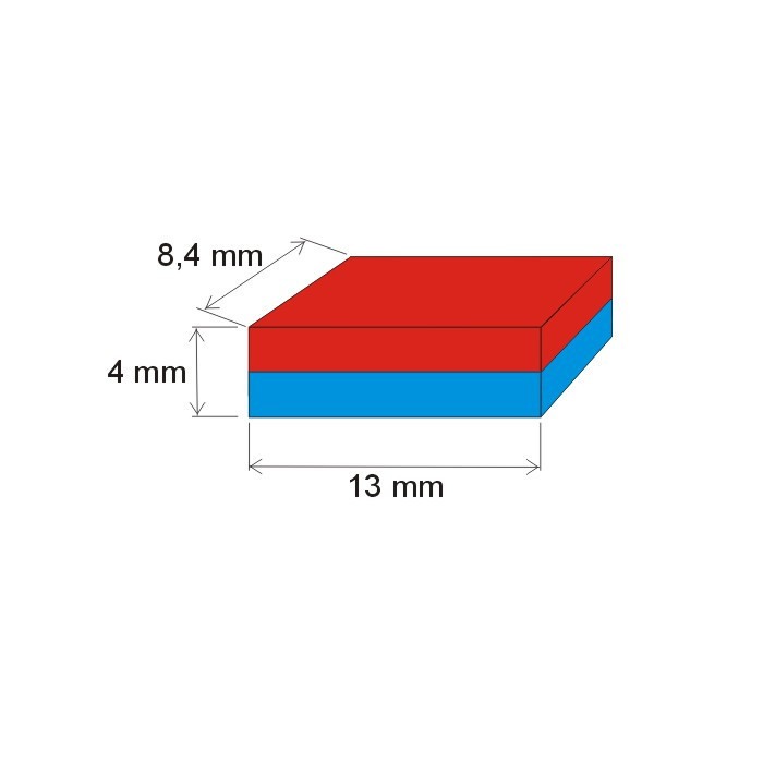 Magnet neodim bloc 13x8,4x4 N 80 °C, VMM5-N38 [2]