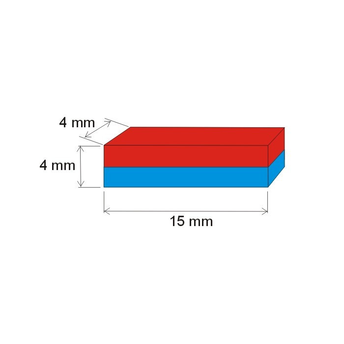 Magnet neodim bloc 15x4x4 N 80 °C, VMM8-N45 [2]