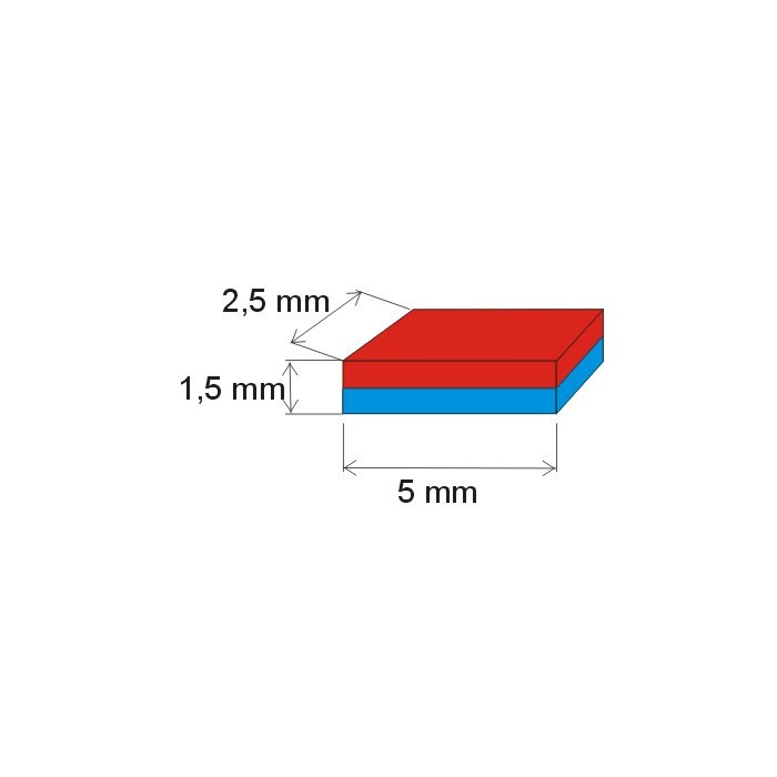 Magnet neodim bloc 5x2,5x1,5 N 120 °C, VMM65H-N44H [2]