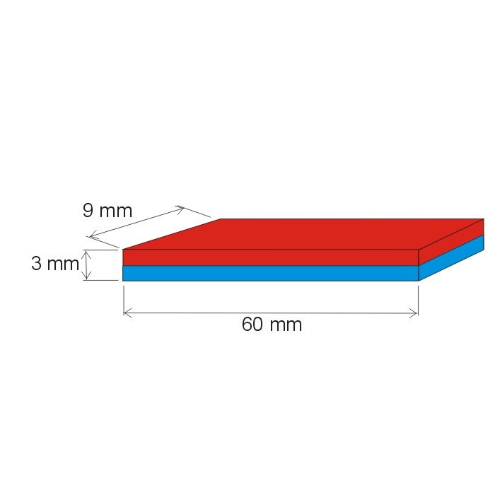 Magnet neodim bloc 60x9x3 P 180 °C, VMM5UH-N35UH [2]