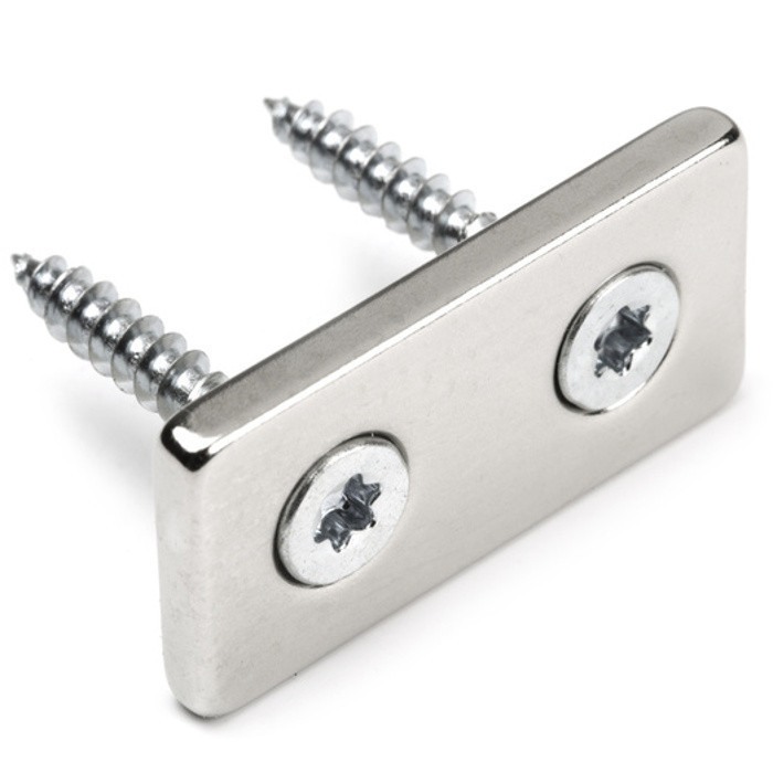 Magnet neodim bloc cu orificiu pentru şurub cu cap înecat 40 x 20 x 4 N 80 °C, VMM4-N35 [2]