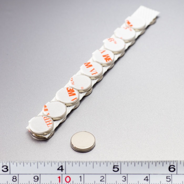 Magnet neodim cilindru cu autoadeziv cu diam.12x2 N 80 °C - set 2 buc, VMM4-N35 [2]