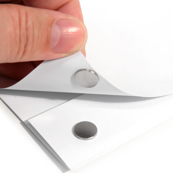 Magnet neodim cilindru cu autoadeziv cu, MAG NM-A 13x1 N VMM4-80 °C SV SET N/S, conține doi magneți care se atrag [2]