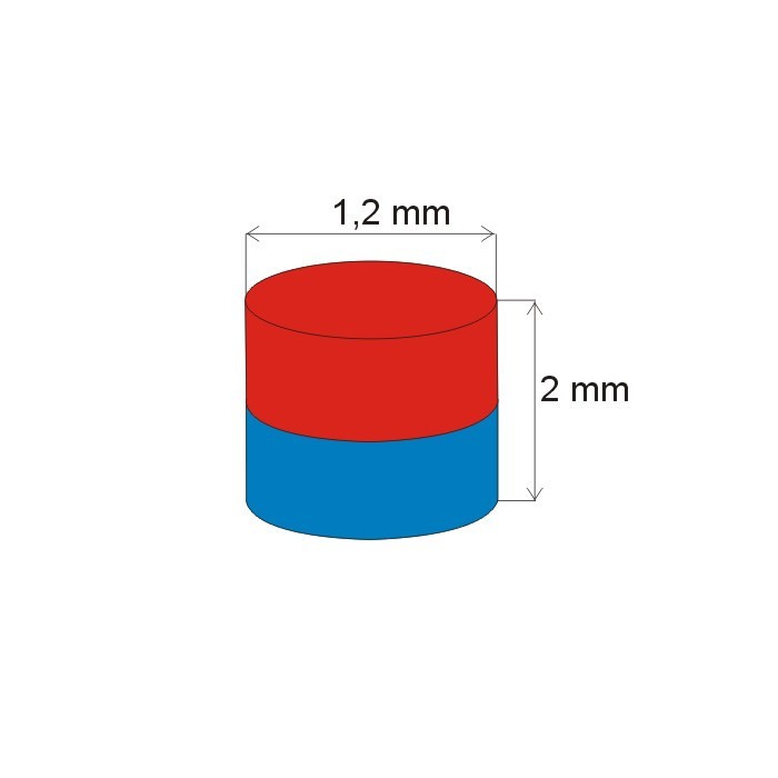 Magnet neodim cilindru cu diam.1,2x2 N 180 °C, VMM5UH-N35UH [2]