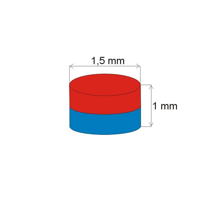 Magnet neodim cilindru cu diam.1,5x1 N 150 °C, VMM8SH-N45SH [2]