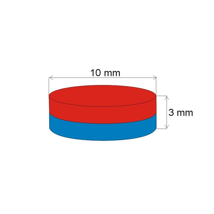 Magnet neodim cilindru cu diam.10x3 N 80 °C, VMM7-N42 [2]
