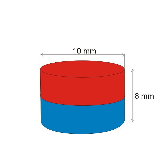 Magnet neodim cilindru cu diam.10x8 N 80 °C, VMM7-N42 [2]