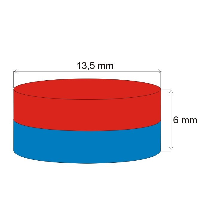 Magnet neodim cilindru cu diam.13,5x6 N 80 °C, VMM7-N42 [2]