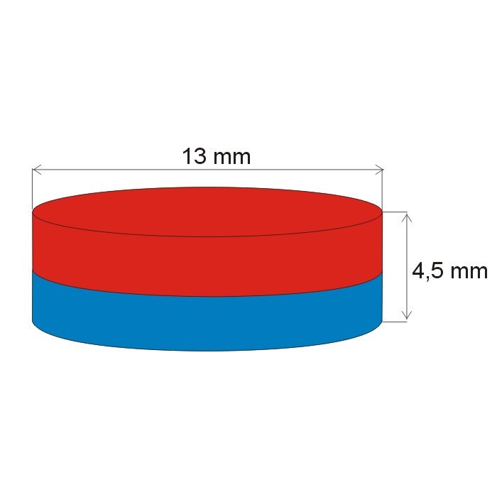 Magnet neodim cilindru cu diam.13x4,5 E 80 °C, VMM4-N35 [2]