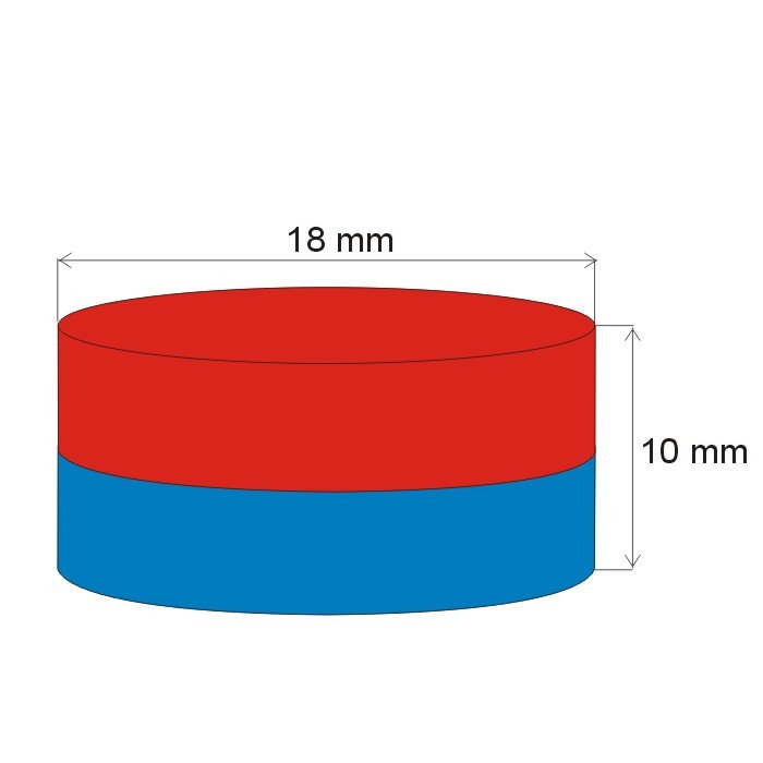 Magnet neodim cilindru cu diam.18x10 N 80 °C, VMM5-N38 [2]