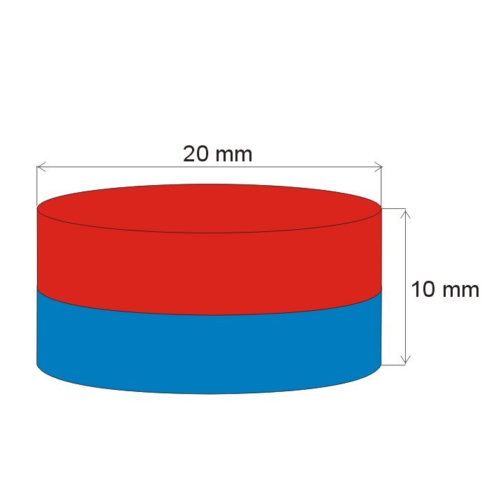 Magnet neodim cilindru cu diam.20x10 N 80 °C, VMM7-N42 [2]