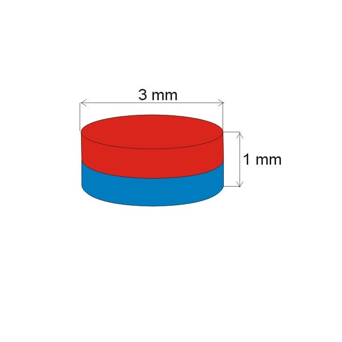Magnet neodim cilindru cu diam.3x1 N 80 °C, VMM9-N48 [2]