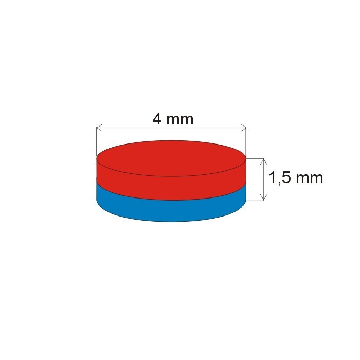 Magnet neodim cilindru cu diam.4x1,5 N 80 °C, VMM7-N42 [2]