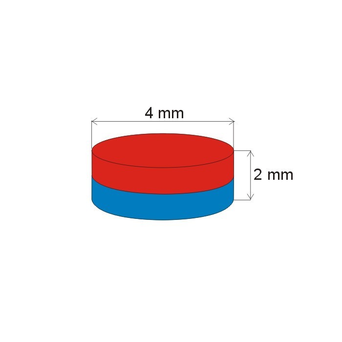 Magnet neodim cilindru cu diam.4x2 N 150 °C, VMM1SH-N27SH [2]