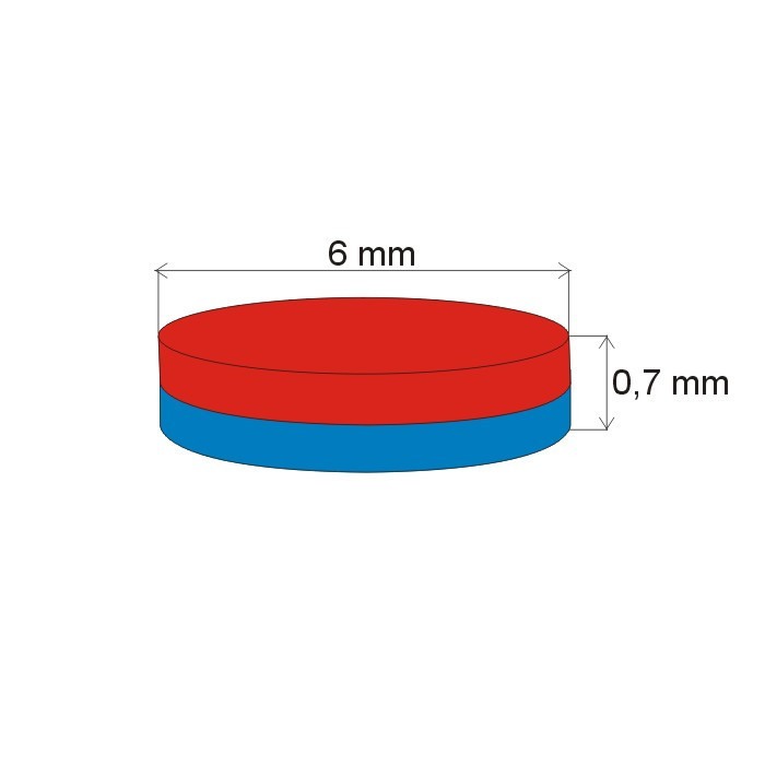 Magnet neodim cilindru cu diam.6x0,7 N 80 °C, VMM4 [2]