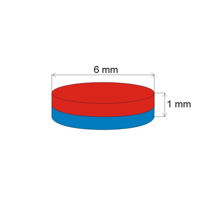 Magnet neodim cilindru cu diam.6x1 E 80 °C, VMM10-N50 [2]