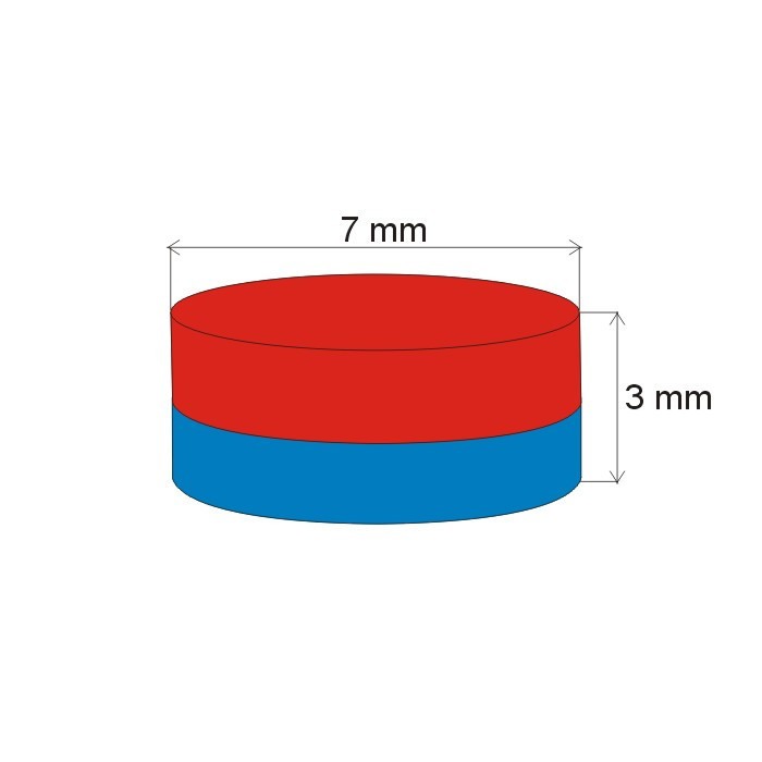 Magnet neodim cilindru cu diam.7x3 N 80 °C, VMM7-N42 [2]